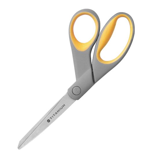 Picture of Westcott Titanium Bonded Scissors, 8in, Bent, Gray/Yellow