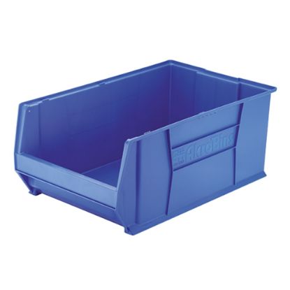 Picture of Akro-Mils Heavy-Duty Stackable Storage Bin, Medium Size, 12in x 18 4/10in x 20in, Blue