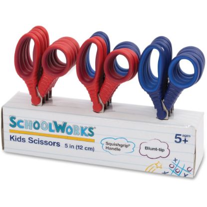 Picture of SchoolWorks Kids Scissors, 5in, Blunt Point, Assorted Colors, Set Of 12 Scissors