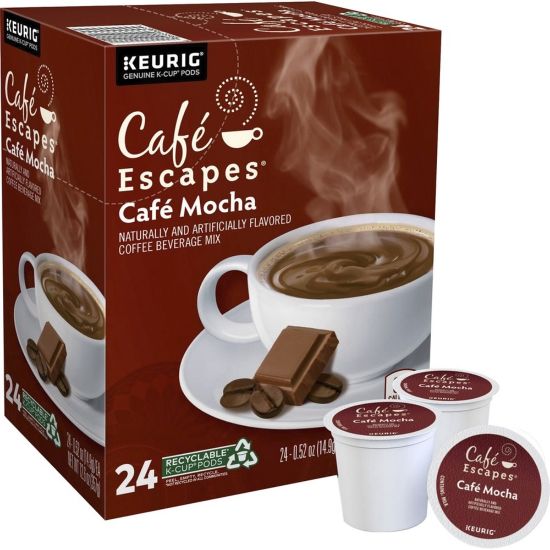 Picture of Cafe Escapes Single-Serve Coffee K-Cup Pods, Cafe Mocha, Carton Of 24