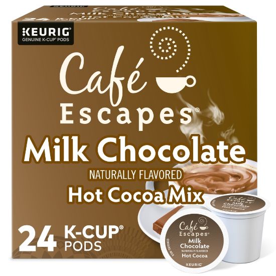 Picture of Cafe Escapes Milk Chocolate Hot Cocoa Single-Serve K-Cup, Box Of 24