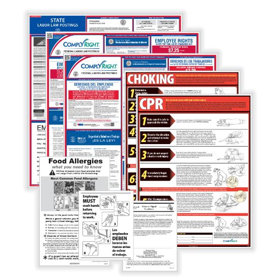 Picture of ComplyRight Restaurant Federal (Bilingual) And State (English) Labor Law 1-Year Poster Service, Arizona