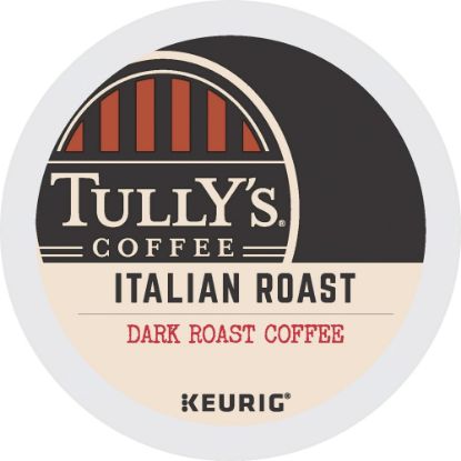 Picture of Tullys Coffee Single-Serve Coffee K-Cup Pods, Italian Roast, Carton Of 24