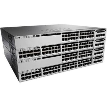 Picture of Cisco Catalyst 3850 24 Port PoE with 5 AP license IP Base - 24 Ports - Manageable - Gigabit Ethernet - 10/100/1000Base-T - 3 Layer Supported - Twisted Pair - 1U High - Rack-mountable - Lifetime Limited Warranty