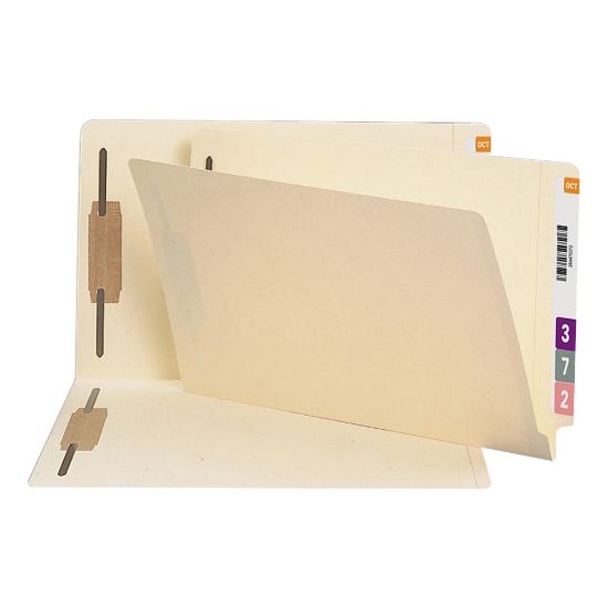 Picture of Smead End-Tab Folders With Fastener, Straight Cut, Legal Size, Manila, Pack Of 50