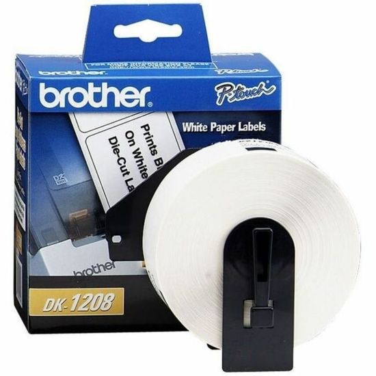 Picture of Brother DK1208 Label Tape, 3-1/2 X 1-1/2, 400, White