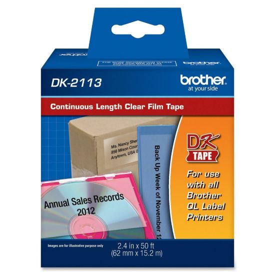 Picture of Brother DK2113 Label Tape, 2-3/7 X 50ft Clear