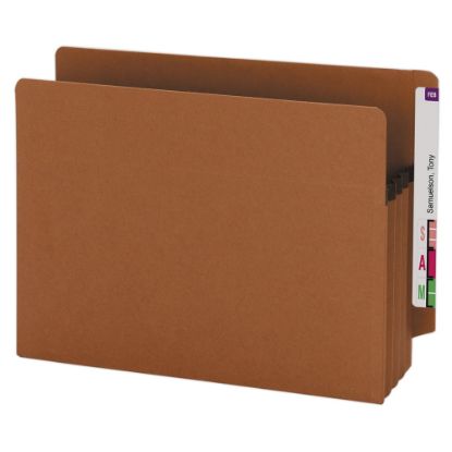 Picture of Smead End-Tab Extra-Wide File Pockets, 3-1/2in Expansion, Extra-Wide Letter Size, 100% Recycled, Redrope, Pack Of 25