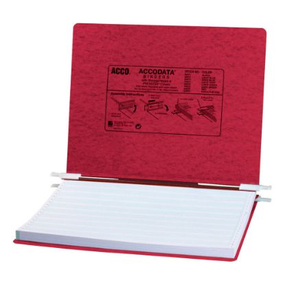 Picture of Wilson Jones Presstex Data Binder With Retractable Hooks, 60% Recycled, Executive Red