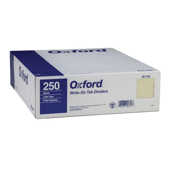 Picture of Oxford Manila Tab Dividers, Blank, 5-Tab, Box Of 50 Sets