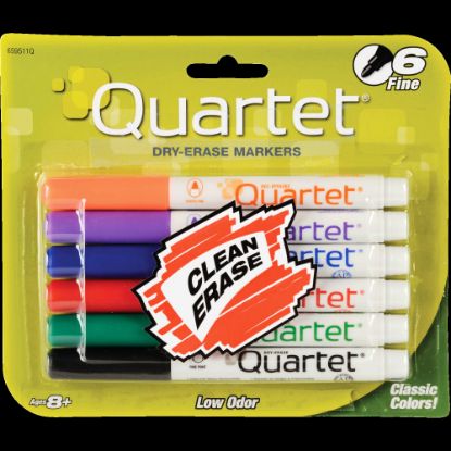 Picture of Quartet Dry-Erase Markers, Fine Point, Assorted Colors, Pack Of 6