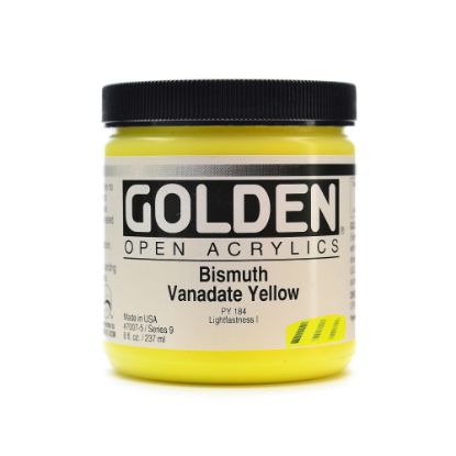 Picture of Golden OPEN Acrylic Paint, 8 Oz Jar, Bismuth Vanadate Yellow