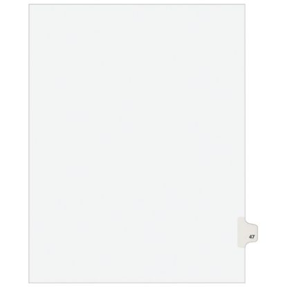 Picture of Avery Individual Legal Dividers Avery Style, Letter Size, Side Tab #47, White Dividers/White Tabs, Pack Of 25