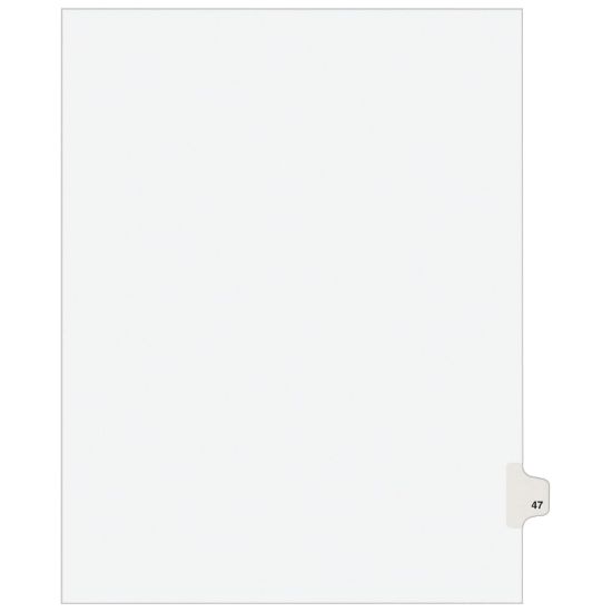 Picture of Avery Individual Legal Dividers Avery Style, Letter Size, Side Tab #47, White Dividers/White Tabs, Pack Of 25