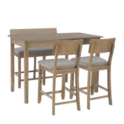 Picture of Linon Dixie 4-Piece Tavern Set, Beige/Gray Wash