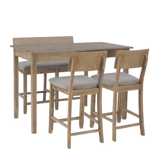 Picture of Linon Dixie 4-Piece Tavern Set, Beige/Gray Wash