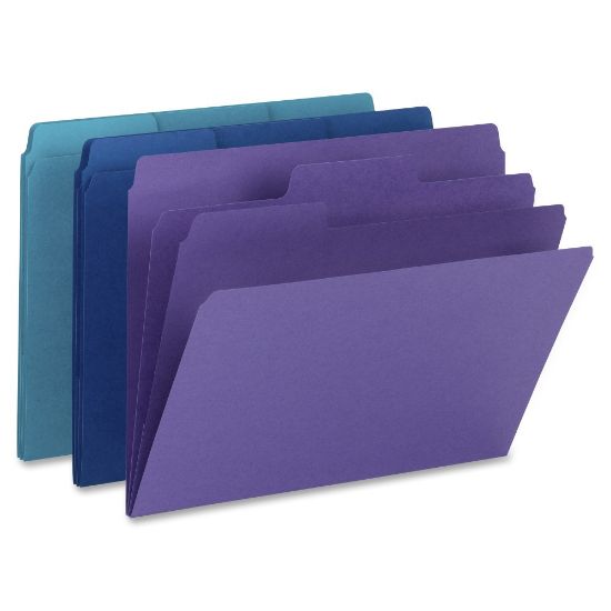 Picture of Smead SuperTab Organizer Folders, Letter Size, 3/4in Expansion, 1/3 Tab Cut, Assorted Colors, Pack Of 3