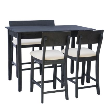 Picture of Linon Dixie 4-Piece Tavern Set, Beige/Dark Charcoal