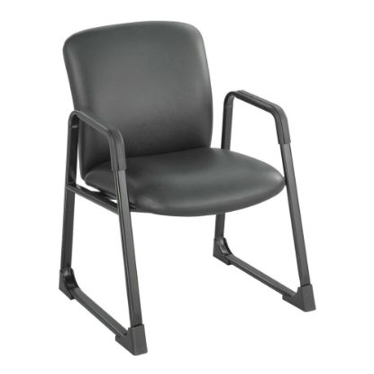 Picture of Safco Uber Fabric Guest Chair, Bonded Leather, Black