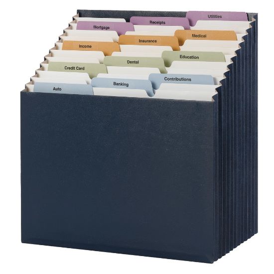 Picture of Smead 12-Pocket Stadium File, Letter Size, 10% Recycled, Navy