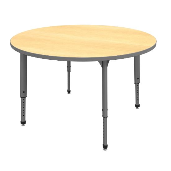 Picture of Marco Group Apex Series Round Adjustable Tables, 30inH x 48inW x 48inD, Maple/Gray