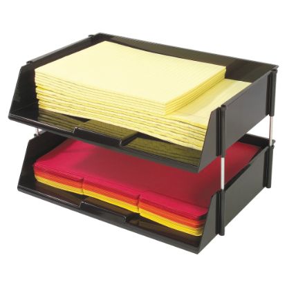 Picture of Deflecto Heavy-Duty Side-Loading Letter Tray, 3 1/4inH x 16 1/4inW x 11 3/16inD, Black