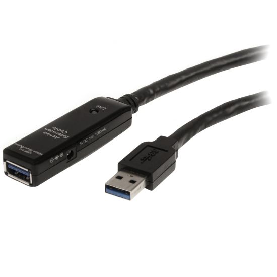 Picture of StarTech.com 10m USB 3.0 (5Gbps) Active Extension Cable - M/F - Extend the distance between a computer and a USB 3.0 device by an additional 10 meters - usb 3.0 repeater cable - 10m usb 3.0 extension cable - USB 3.2 Gen 1 (5Gbps) active extension cable