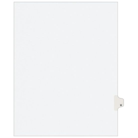 Picture of Avery Individual Legal Dividers Avery Style, Letter Size, Side Tab U, White Dividers/White Tabs, Pack Of 25