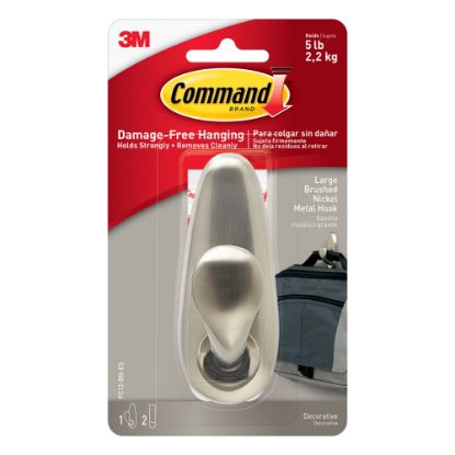 Picture of Command Forever Classic Large Metal Hooks, 1 Command Hook, 2 Command Strips, Damage Free Organizing of Dorm Rooms