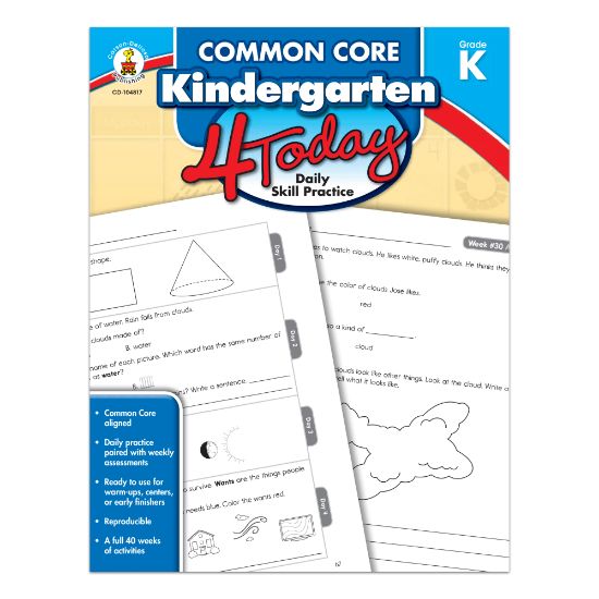 Picture of Carson-Dellosa Common Core 4 Today Workbook, Grade K