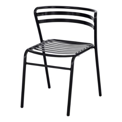 Picture of Safco CoGo Steel Seat Stacking Chair, 16 1/2in Seat Width, Black Seat/Black Frame, Quantity: 2