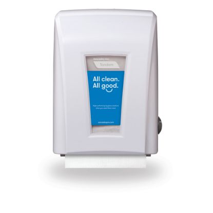 Picture of Cascades PRO Tandem+ Mechanical No-Touch Hand Towel Dispenser, 15 1/5inH x 11 1/5inW x 9inD, White