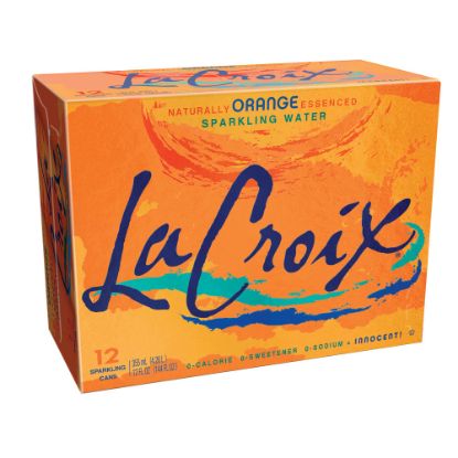 Picture of LaCroix Core Sparkling Water with Natural Orange Flavor, 12 Oz, Case of 12 Cans