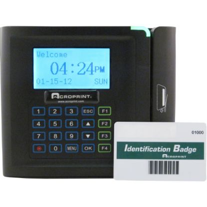 Picture of timeQplus Ethernet Time Clock With Barcode System, 250 Employees, 9.25in x 10.75in x 3.75in, Black