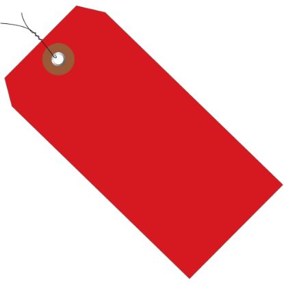 Picture of Partners Brand Prewired Plastic Shipping Tags, 4 3/4in x 2 3/8in, Red, Case Of 100