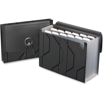 Picture of Pendaflex Expanding File With Sliding Cover, 13 Pockets, Letter Size, Black