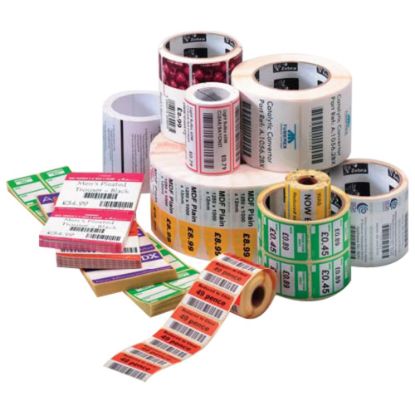 Picture of Zebra Label Paper 4 x 6in Thermal Transfer Zebra Z-Select 4000T 1 in core - 4in Width x 6in Length - Permanent Adhesive - Thermal Transfer - White - Paper, Acrylic - 420 / Roll - 4 / Roll