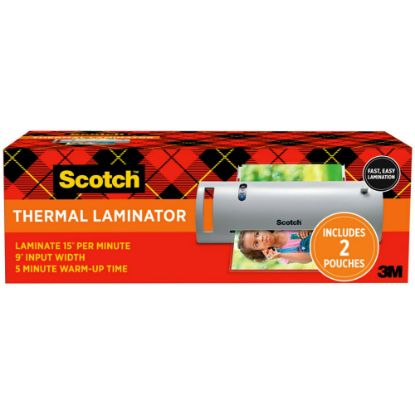 Picture of Scotch Thermal Laminating Combo Pack, 1 Thermal Laminator, 2 Laminating Sheets, Laminate Business cards, Banners and Essays, Ideal Office or Back to School Supplies