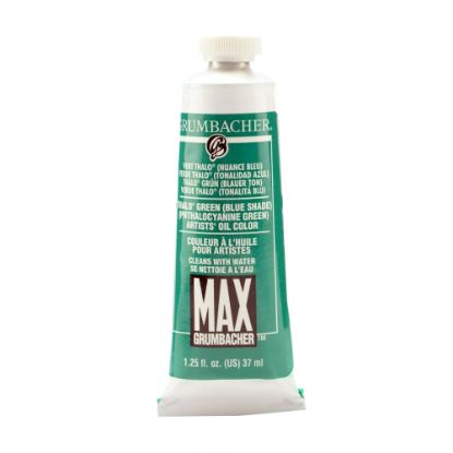 Picture of Grumbacher Max Water Miscible Oil Colors, 1.25 Oz, Thalo Green (Blue Shade), Pack Of 2