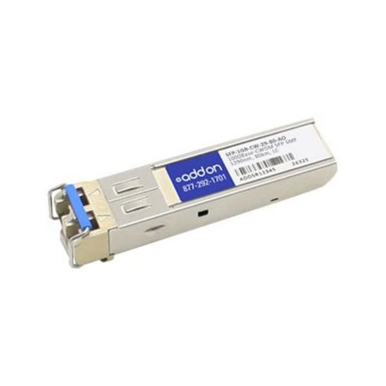 Picture of AddOn MSA and TAA Compliant 1000Base-CWDM SFP Transceiver (SMF, 1290nm, 80km, LC) - 100% compatible and guaranteed to work