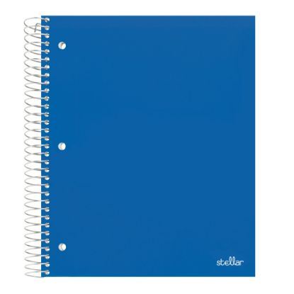 Picture of Office Depot Brand Stellar Poly Notebook, 8-1/2in x 11in, 3 Subject, College Ruled, 150 Sheets, Blue