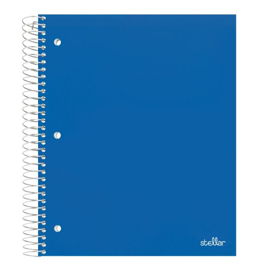 Picture of Office Depot Brand Stellar Poly Notebook, 8-1/2in x 11in, 3 Subject, College Ruled, 150 Sheets, Blue