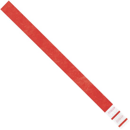 Picture of Tyvek Wristbands, 3/4in x 10in, Red, Case Of 500