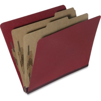 Picture of SKILCRAFT Pressboard Classification Folders, 30% Recycled, Dark Red (AbilityOne 7530-01-556-7917)