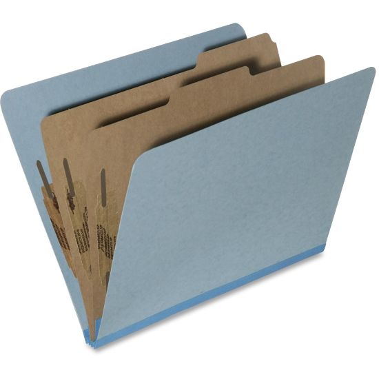 Picture of SKILCRAFT Pressboard Classification Folders, 30% Recycled, Light Blue (AbilityOne 7530-01-556-7915)