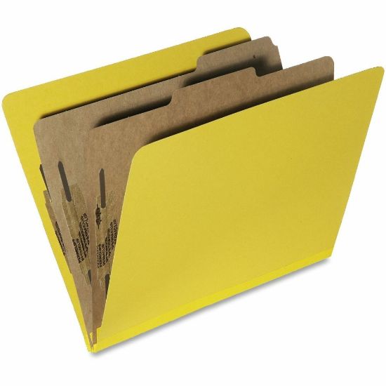 Picture of SKILCRAFT Pressboard Classification Folders, 30% Recycled, Yellow (AbilityOne 7530-01-556-7918), Box of 10