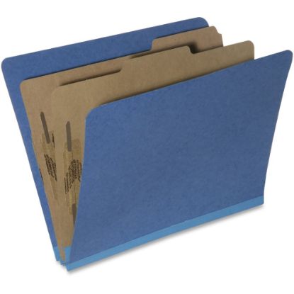 Picture of SKILCRAFT Pressboard Classification Folders, 30% Recycled, Dark Blue (AbilityOne 7530-01-556-7914)