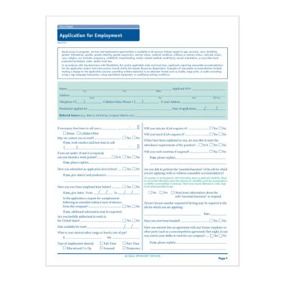 Picture of ComplyRight State-Compliant Job Applications, Michigan, Pack Of 50