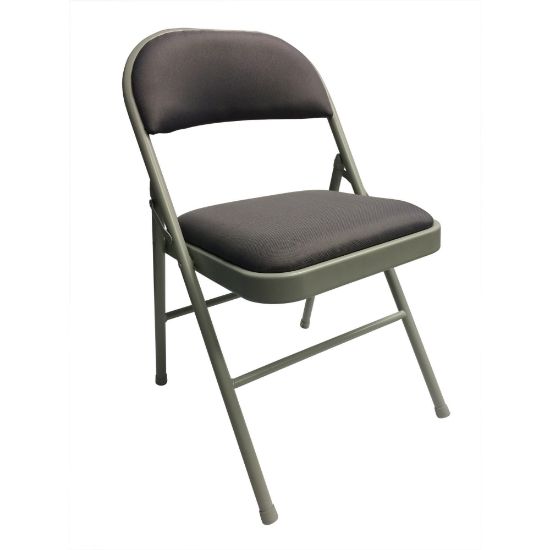 Picture of Realspace Upholstered Padded Folding Chair, Gray