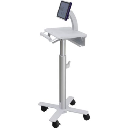 Picture of Ergotron StyleView Tablet Cart, SV10 - 24.50 lb Capacity - 4 Casters - 3in Caster Size - Metal, Steel - White, Aluminum